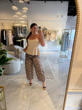 Brown PolkaDots Denim Pants