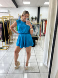 Padded Blue Romper (Belt Not Included)