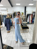 Light Blue Tencel Denim Jumpsuit