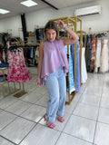 Hilow Satin Lavender Top