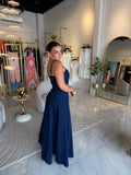 Dark Indigo VCutOut Midi Dress