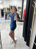 Blue Denim Moto Mini Dress