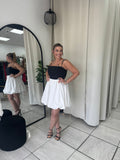 WhiteBlack Bow Bubble Dress