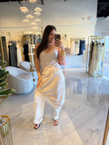 Champagne Asymmetric Lace Dress