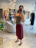 Wine Bermuda Pants