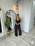 Black Vest WideLeg Jumpsuit