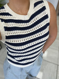 IvoryNavy Crochet Top