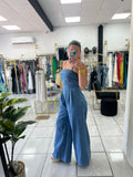 Light Indigo Wide Leg Jumpsuit