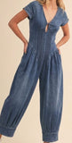 PREORDER ‼️ DarkDenim Pintucked Barrel Jumpsuit (Tarda 10-12 días en llegar a tienda)*