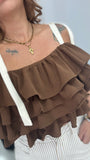 Coffee ShoulderTie Top