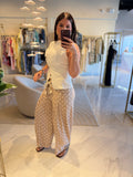 Taupe PolkaDots Barrel Pants
