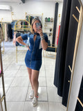 Blue Denim Moto Mini Dress