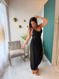 Black VNeck Balloon Jumpsuit
