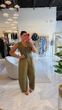 OliveGreen Buttons Jumpsuit