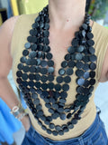 Layering Black Wooden Necklace