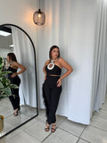 Black Rhinestones Feathers Set