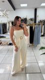 Ivory Straps SelfBelt Jumpsuit