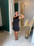 Pleated CutOut Dress BLACK