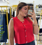 Red Boxy Vest