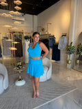 Turquoise Riviera Halter Dress