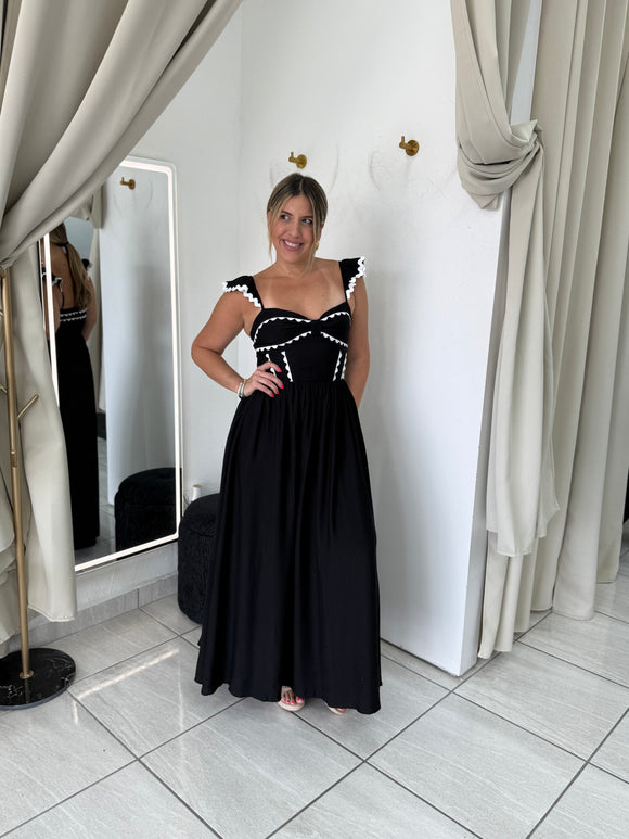 Black RicRac MidiDress