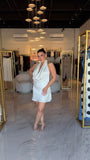 Cream Halter Drape Dress