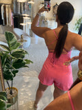 Pink Denim Romper