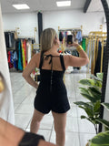 Tie Back Black Romper