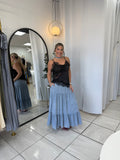 Denim Washed Maxi Skirt