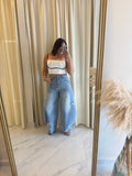Star Patch Barrel Jeans