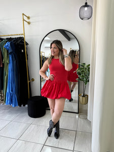 Red Bubble Mini Dress