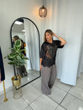 Gray Pleated WideLeg Jeans