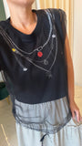 Black Mesh Necklace Top
