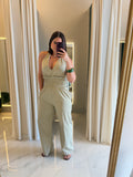 Matcha FrenchHalter Jumpsuit