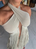 Champagne Fringes Wrap Top