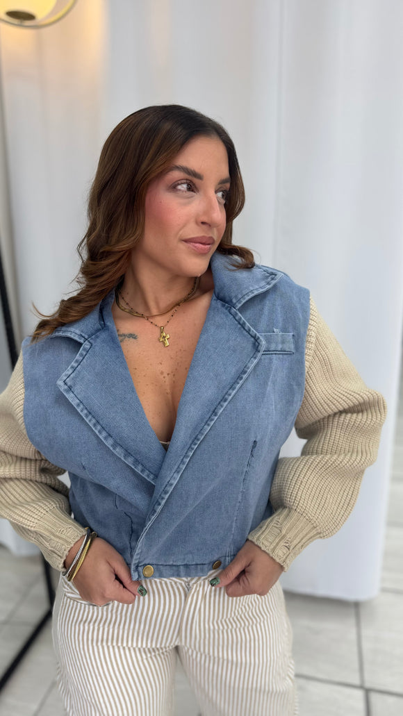 Denim Knitted Jacket