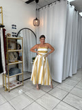 Ivory Taupe SashTie Dress