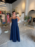 Dark Indigo VCutOut Midi Dress