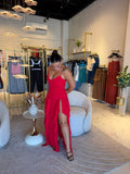 Red Cascade Dress