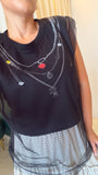Black Mesh Necklace Top