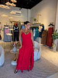 Red Cascade Dress
