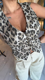Brown Leopard Vest
