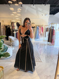 Black Contrast CutOut Dress