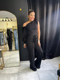 Black Open Shoulder Jumpsuit