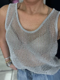 Silver Mesh Tank Top