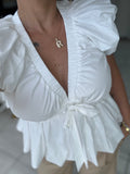 White VNeck Top