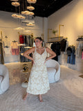 Taupe Embroidered Midi Dress