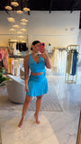 Turquoise Riviera Halter Dress