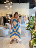 Blue Halter HankyHem Dress