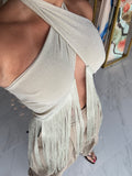 Champagne Fringes Wrap Top